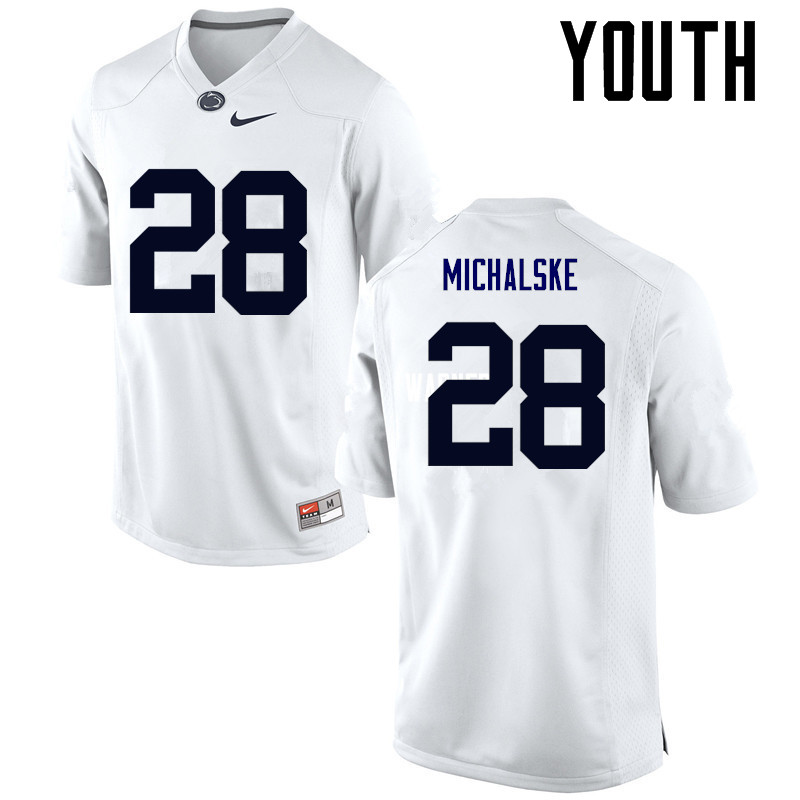 NCAA Nike Youth Penn State Nittany Lions Mike Michalske #28 College Football Authentic White Stitched Jersey GXD6098UM